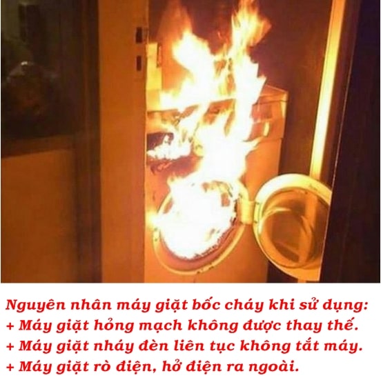 Máy giặt hỏng mạch gây ra chập cháy rất nguy hiểm